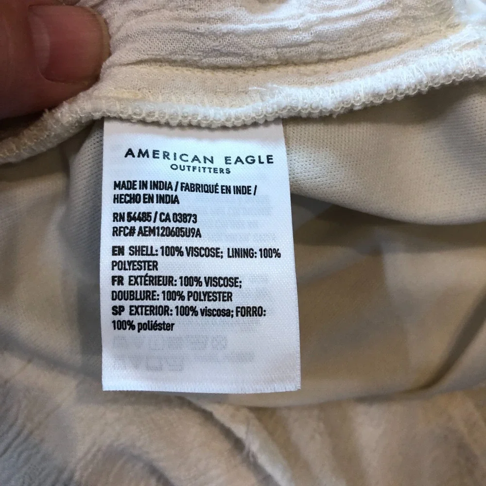 American‎ Eagle Tank Top Romper Womens XL Babydoll Cream Tie Cottage Fairy Y2K - Picture 9 of 10